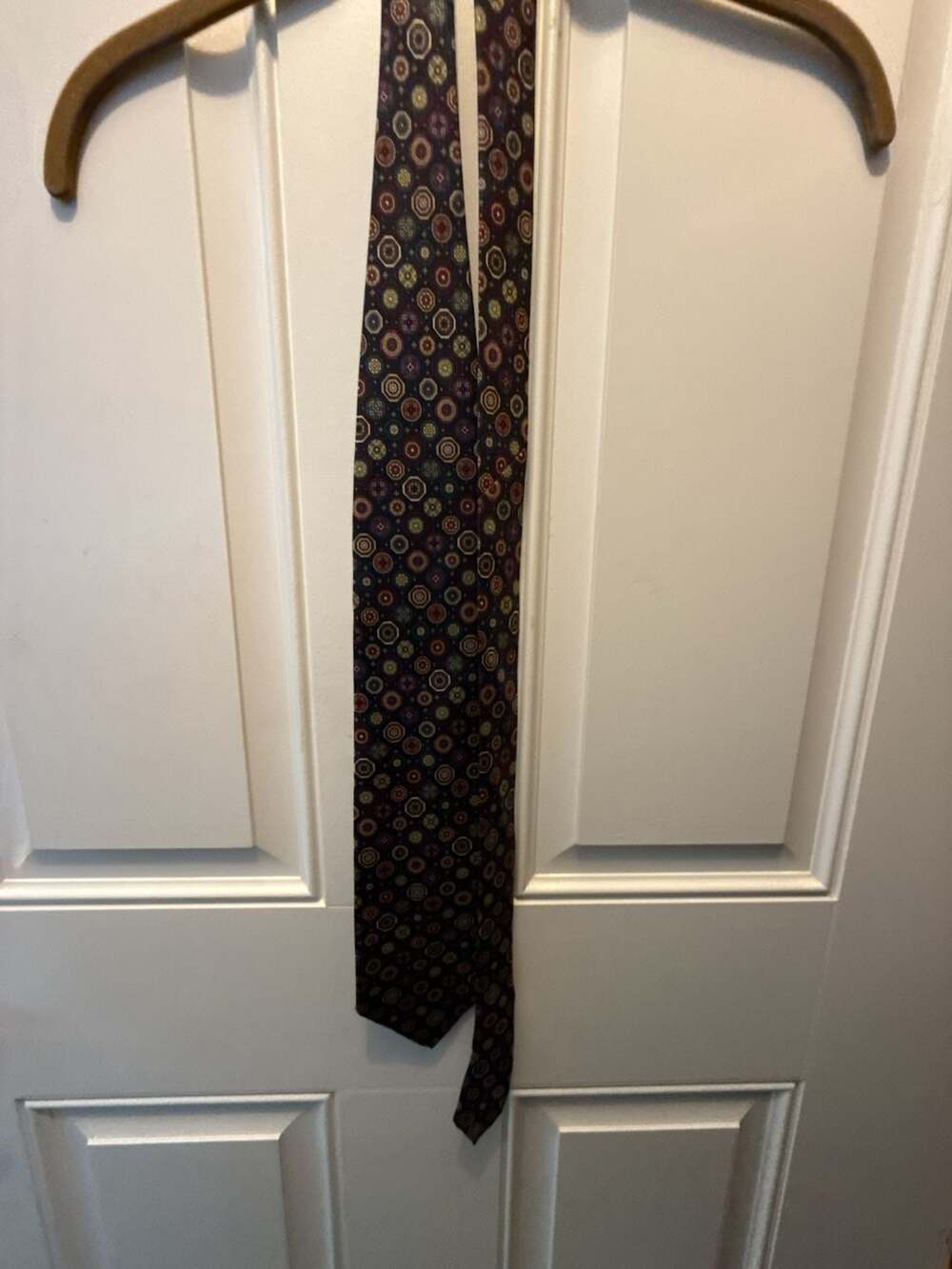 Vintage Christian Dior Monsieur Silk Necktie Geometric Pattern